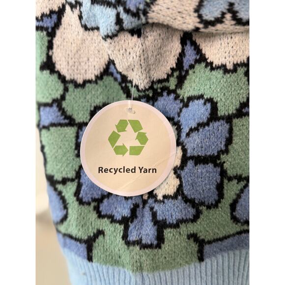 NWT Willow & Wind Blue Green Floral Recycled Yarn Cardigan (Size S) - Picture 6 of 15